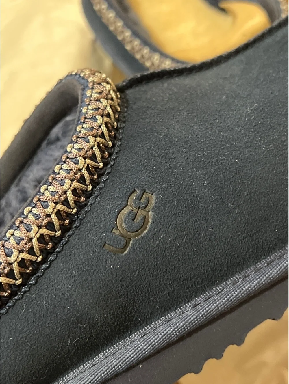 UGG suede stitched slippers in navy kids